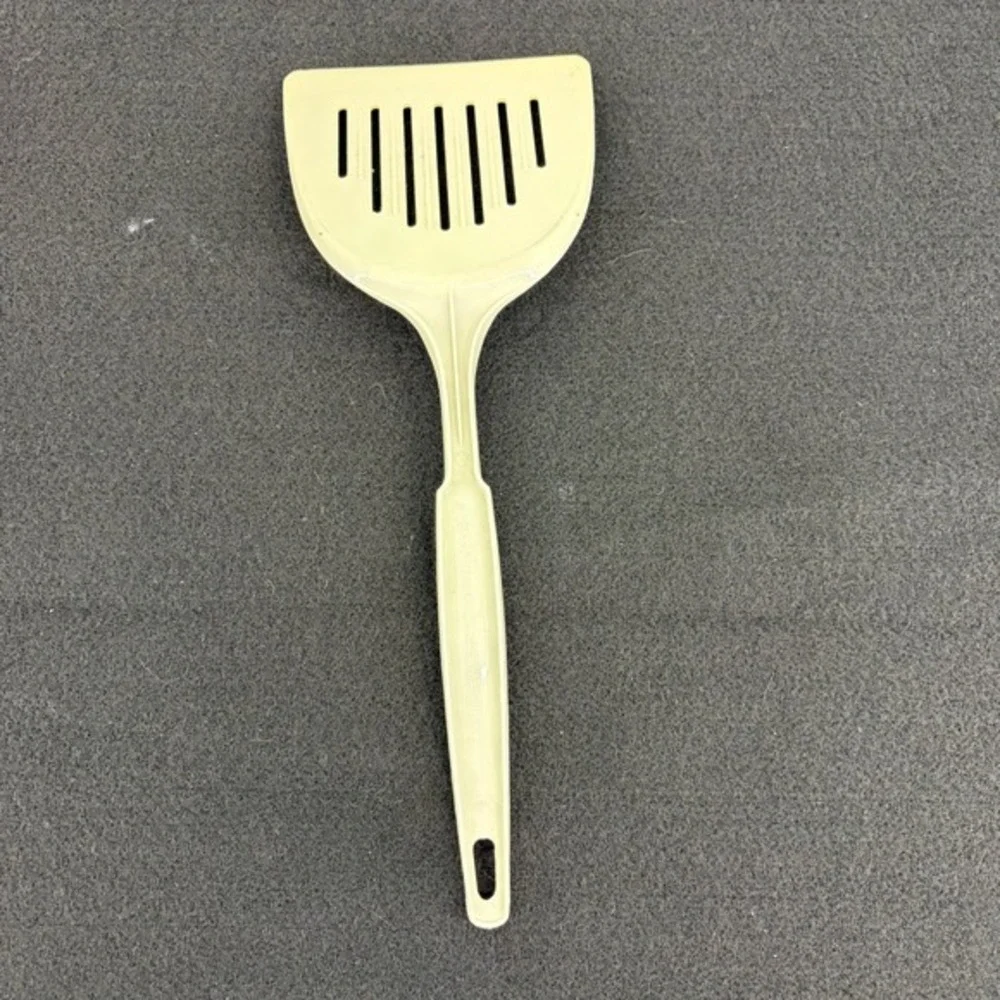 VTG Nylon EKCO USA 7 Slotted Spatula Turner‎ Kitchen Utensil White 4in Wide